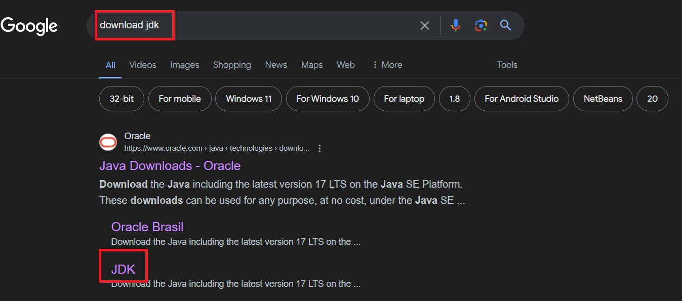 Print screen da tela do site do Google com resultados da pesquisa