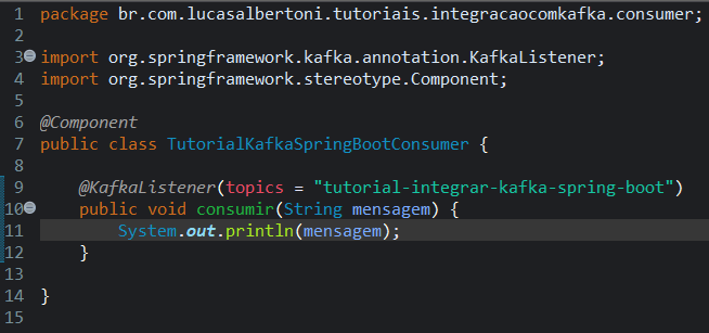 Print screen da tela do Eclipse exibindo a tela de consumer