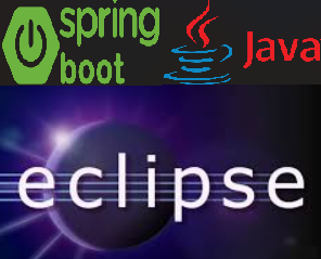 Logo do Eclipse, do Java e do Spring Boot